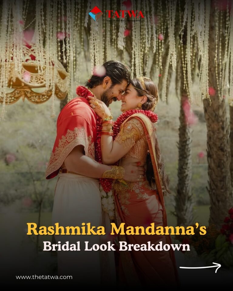 South Indian bridal styling in Bengaluru featuring rust bridal saree with antique gold embroidery and traditional bridal colour palette